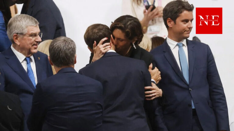 French President’s kiss with sports minister at Olympics raises eyebrows